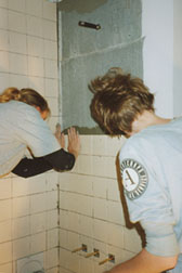 tiling the bathroom
