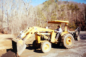 Mary on the bulldozer